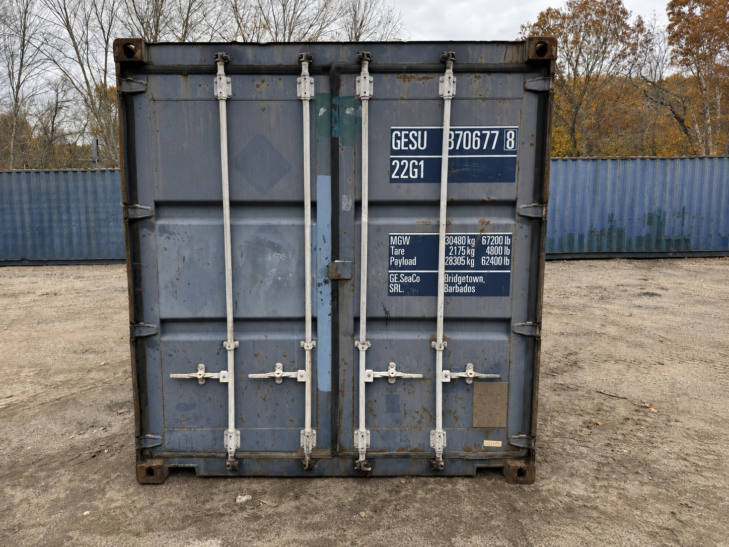 20′ x 8′ x 8.5′ Tall – Used Shipping / Storage Container – Wind & Watertight – BLUE - Image 2
