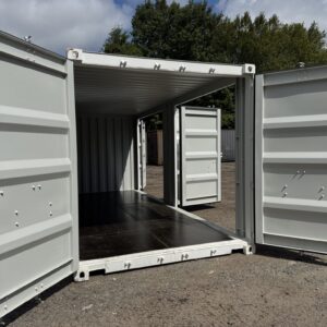 20′ x 8′ x 8.5′ Tall– New **2 SETS OF DOORS ON THE LONG SIDE** Shipping/Storage Container – Wind and Watertight – WHITE